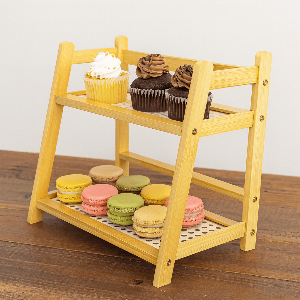 2-Tier Wooden Pastry Stand 24 CM Kaka Bawa Sons