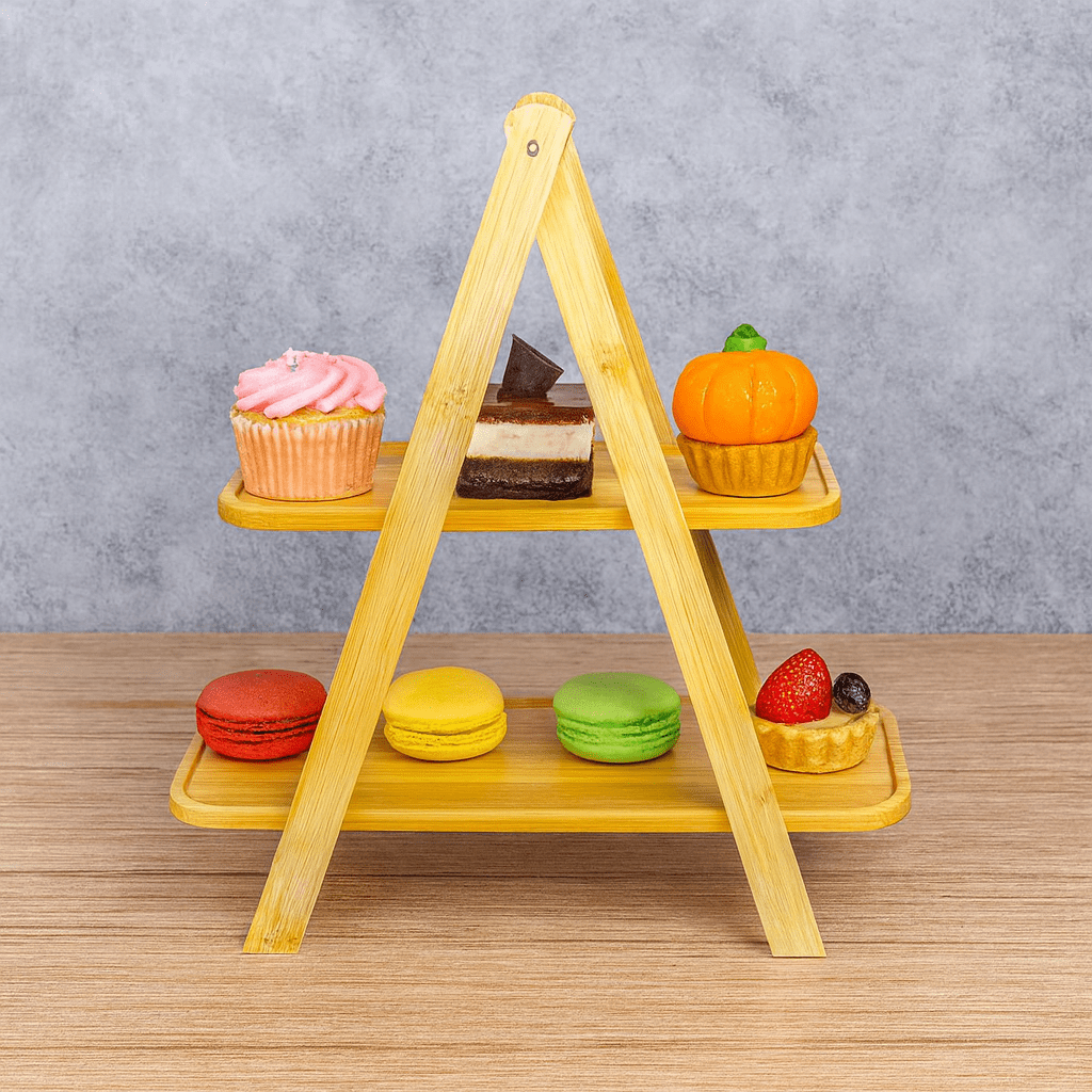2-Tier Wooden Pastry Stand
