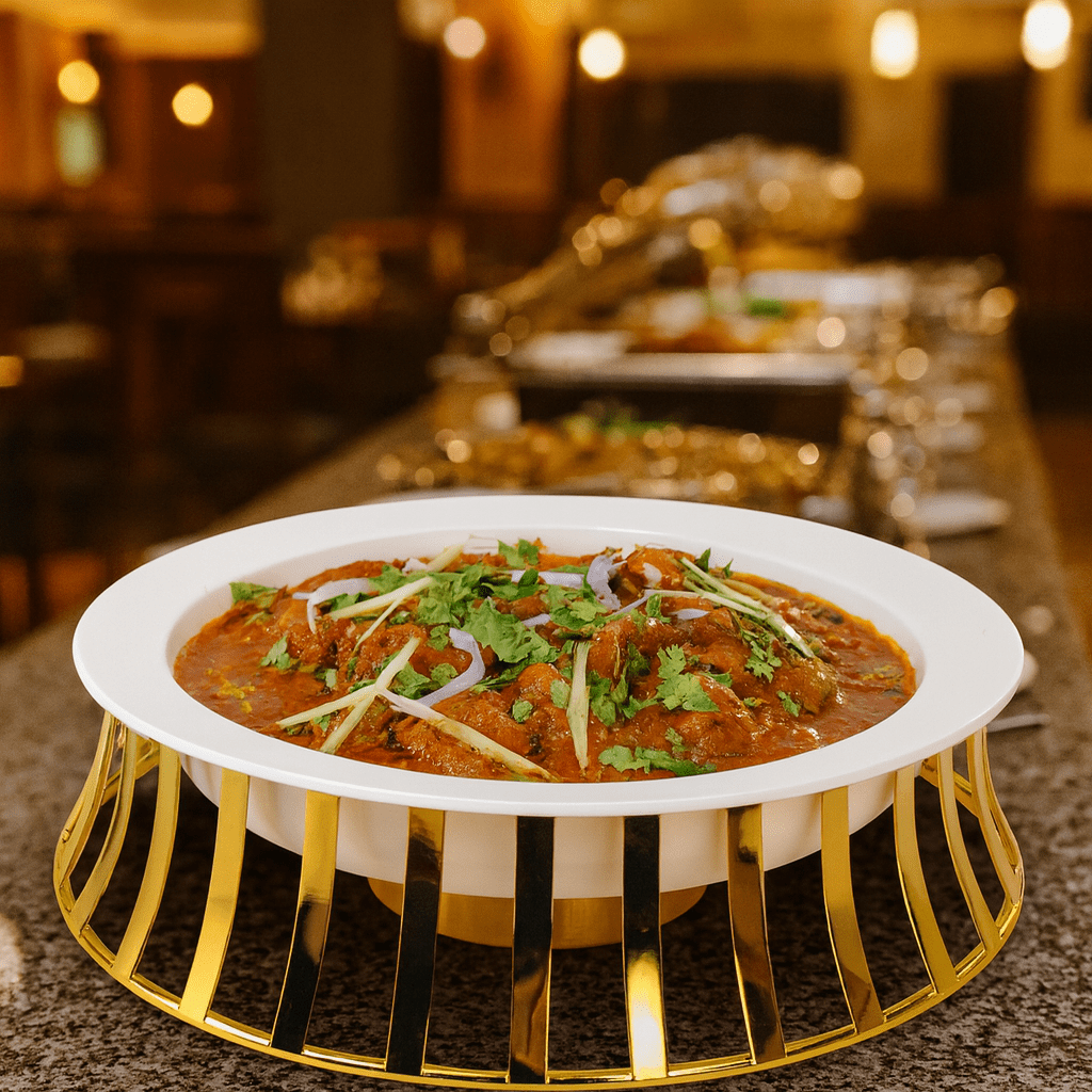 Golden Round Deep Serving Platter (33*10/cm) Kaka Bawa Sons