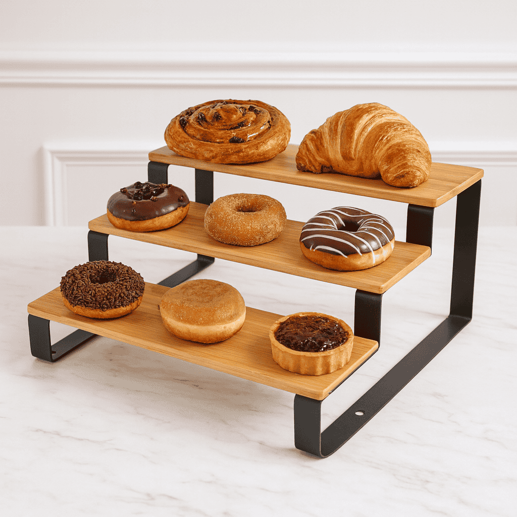 Classic 3-Tier Pastry Stand Black Kaka Bawa Sons