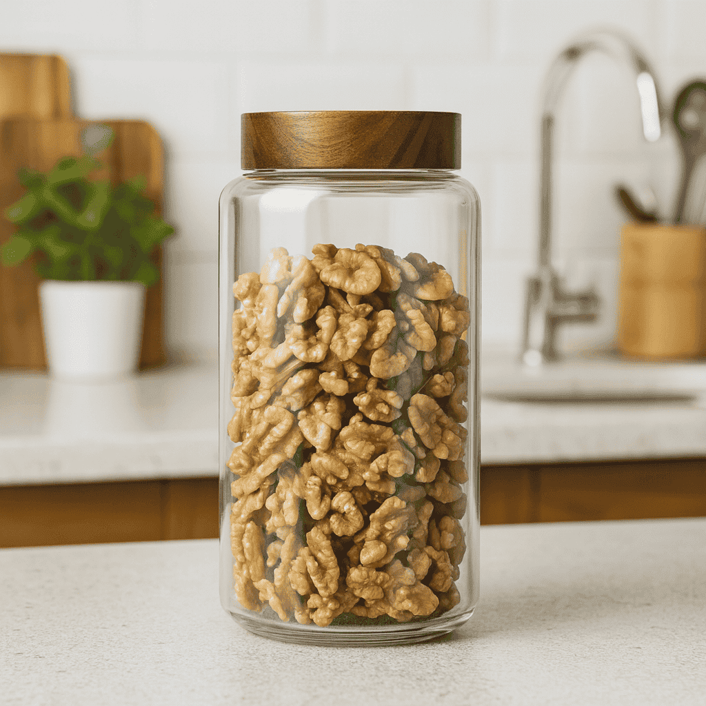 Danny Home 2600 ml Borosilicate Glass Jar With Wood Lid Kaka Bawa Sons