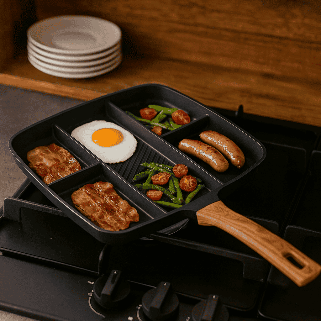 5-Portion Non-Stick Frying Pan (12"x15") Kaka Bawa Sons