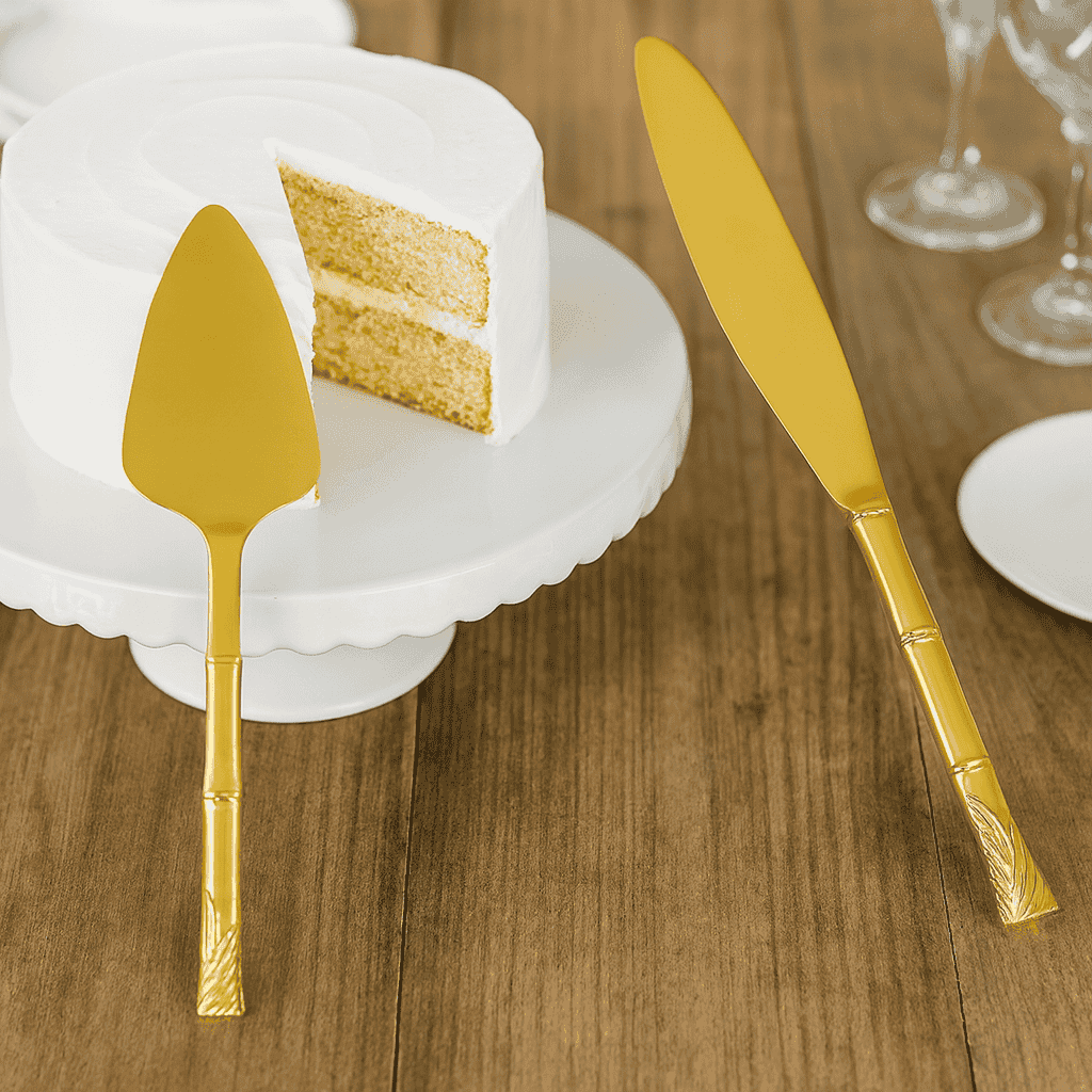 Fancy Cake Lifter & Knife Golden Kaka Bawa Sons