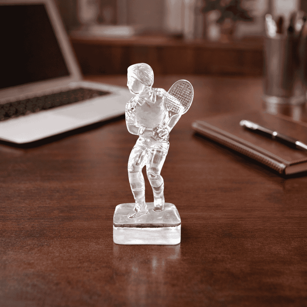 Crystal Tennis Player Decoration Piece Kaka Bawa Sons