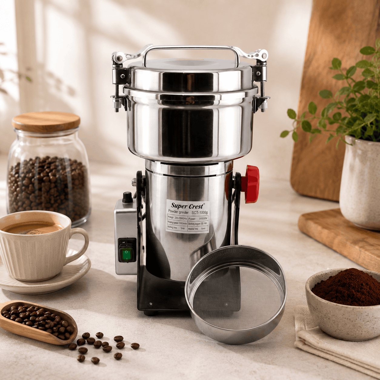 Super Crest 1000g 120 cm Stainless Steel Coffee Grinder Kaka Bawa Sons