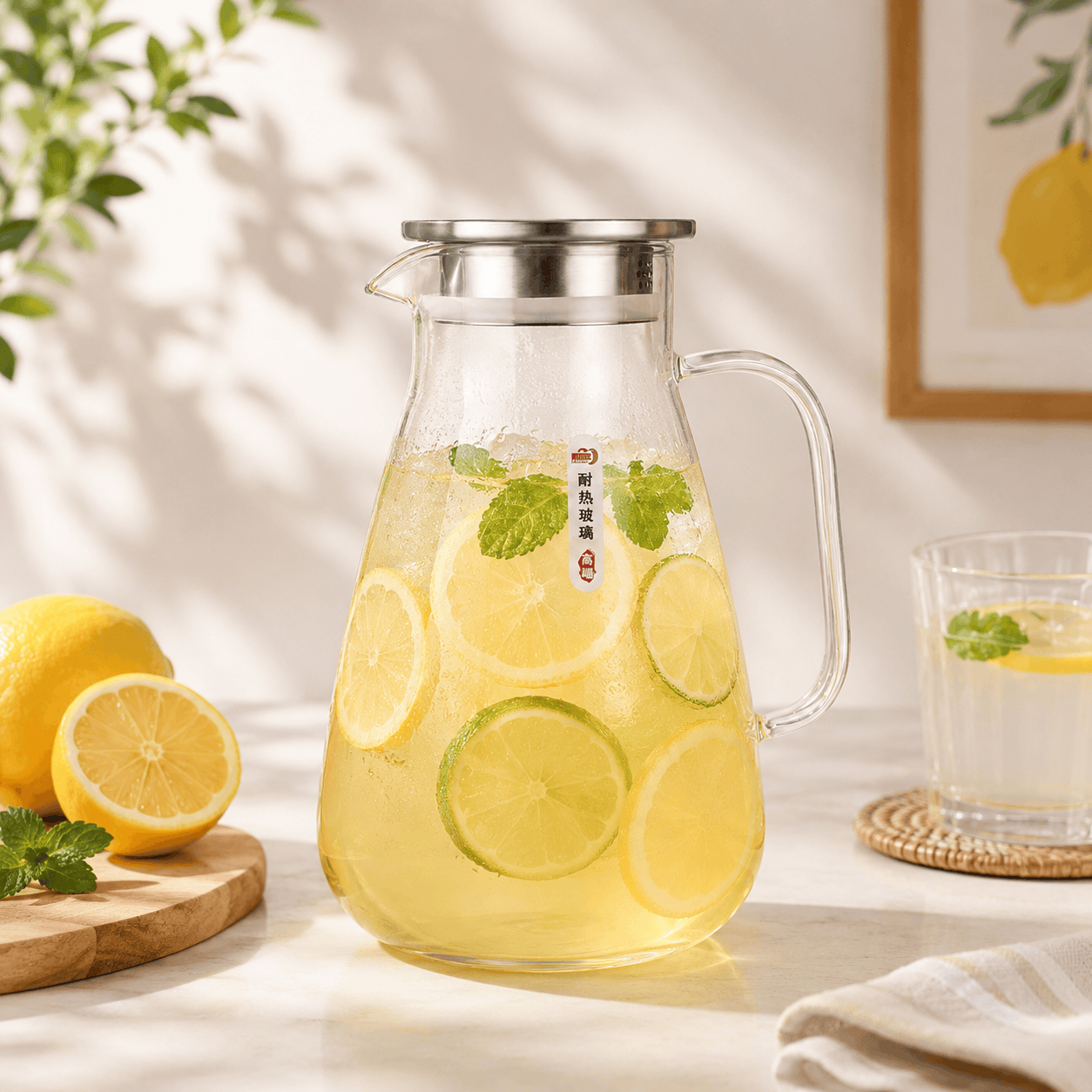 Deli Glass Jugs With Stainless Steel Lid Kaka Bawa Sons