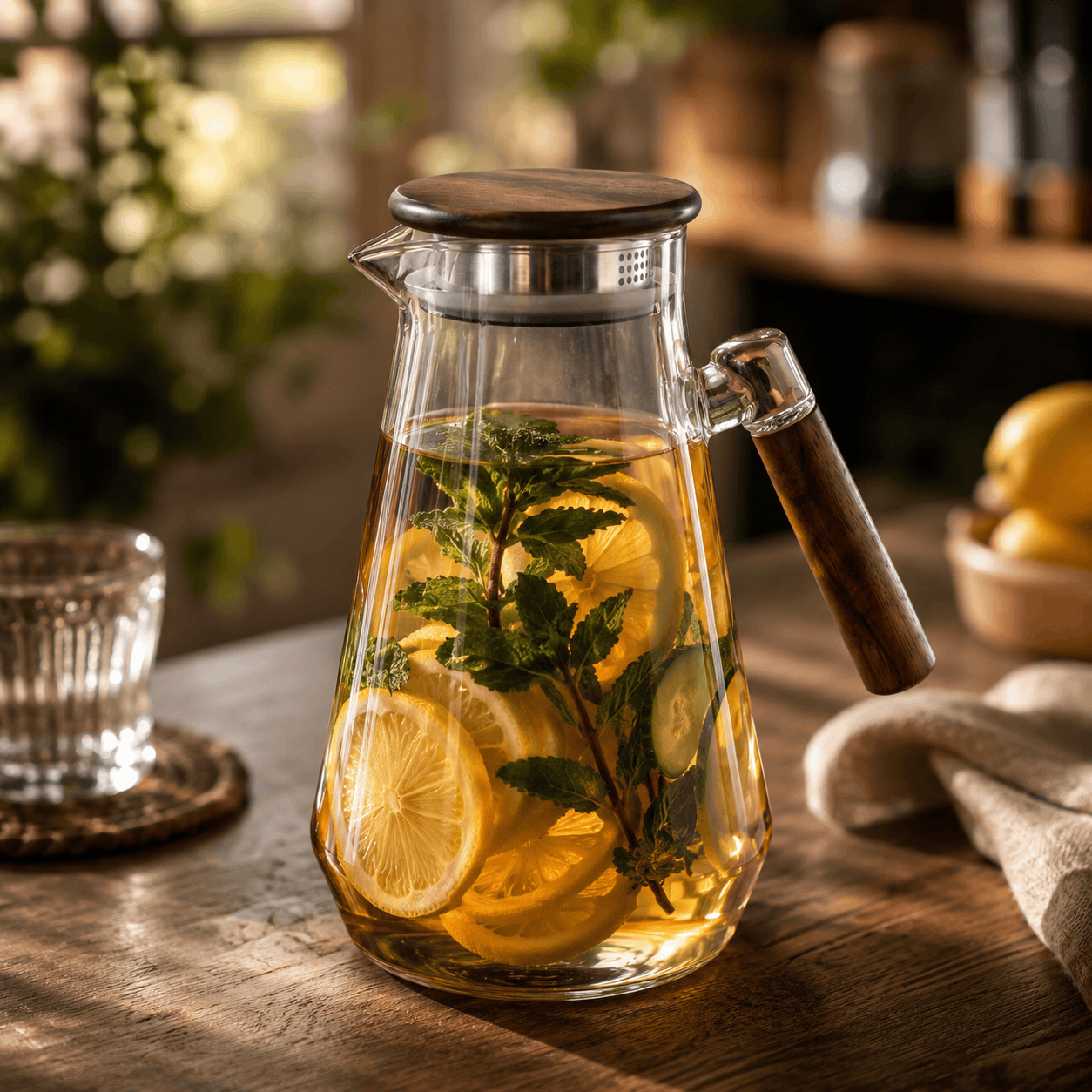 1.8-Litre Wood-Handle Glass Jug Kaka Bawa Sons