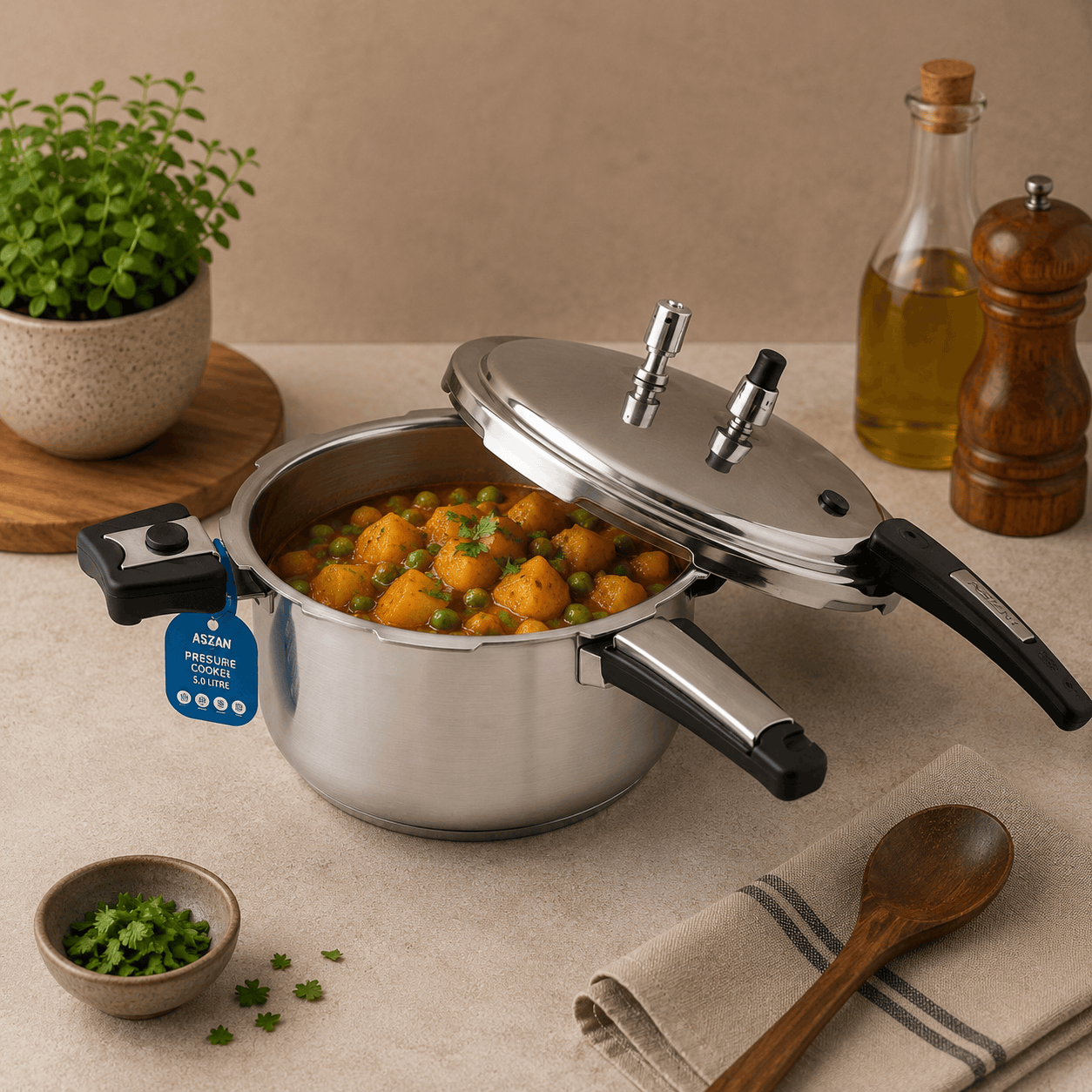 Alpha Stainless Steel Pressure Cooker Kaka Bawa Sons