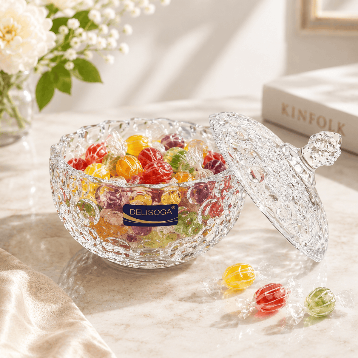 Delisoga Bubble Pattern Glass Candy Bowl Kaka Bawa Sons