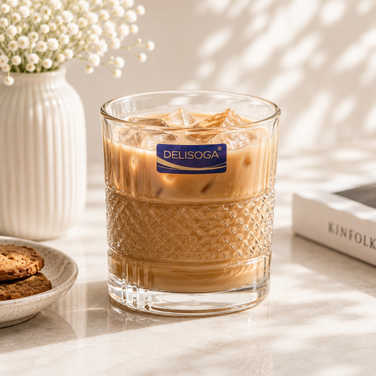 Delisoga 340 ml 6-Piece Crystal Diamond Textured DOF Glass Set