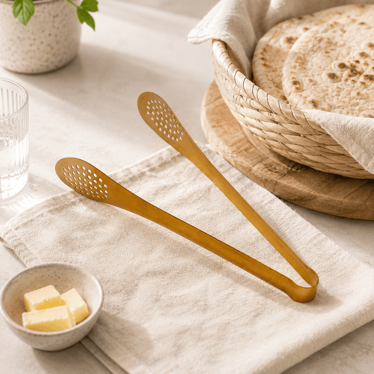 Kai Large Stainless Steel Golden Roti Tong Kaka Bawa Sons