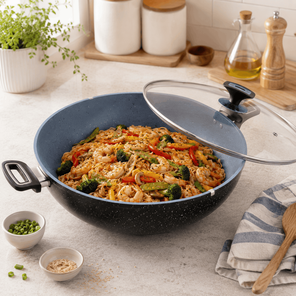 Prestige Lion 34 cm Non Stick Induction Woks Kaka Bawa Sons