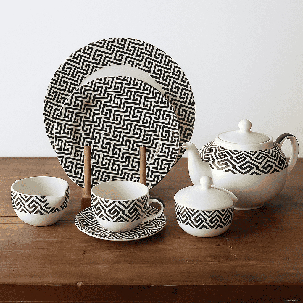 Claytan 24-Piece Tea Set Kaka Bawa Sons