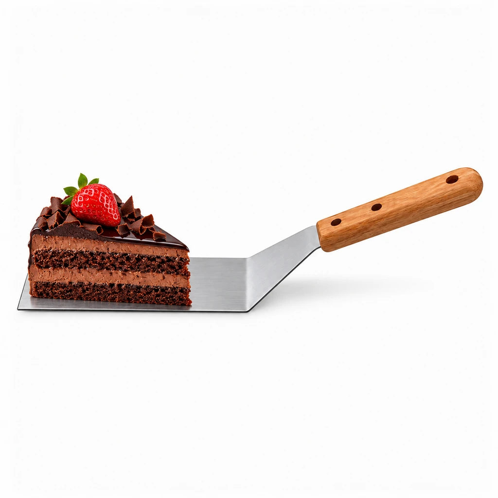 Shengya Stainless Steel Food Lifter & Cutter With Wooden Handle - 11 & 13 Inch