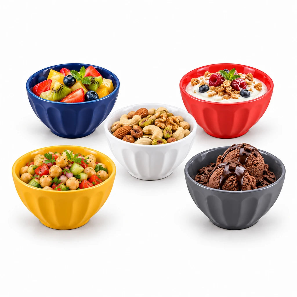 Danny Home 10-Piece Porcelain Bowl Set, 4.25-Inch, 5 Colors