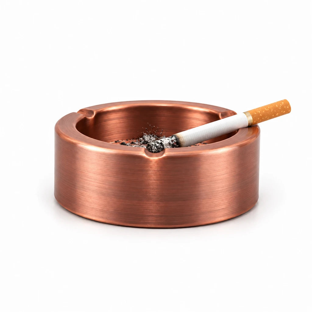 Lishu Round Copper Ashtray, 4.5 Inch