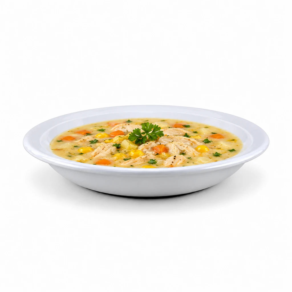 Blaze KB White Melamine Deep Soup Plate - 8 & 9 Inch