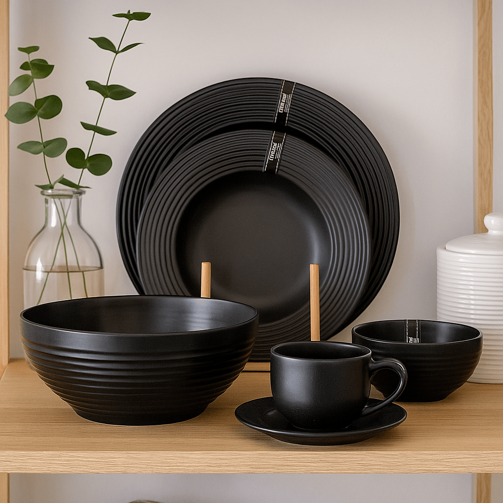 Danny Home 38-Piece Dinner Set Black