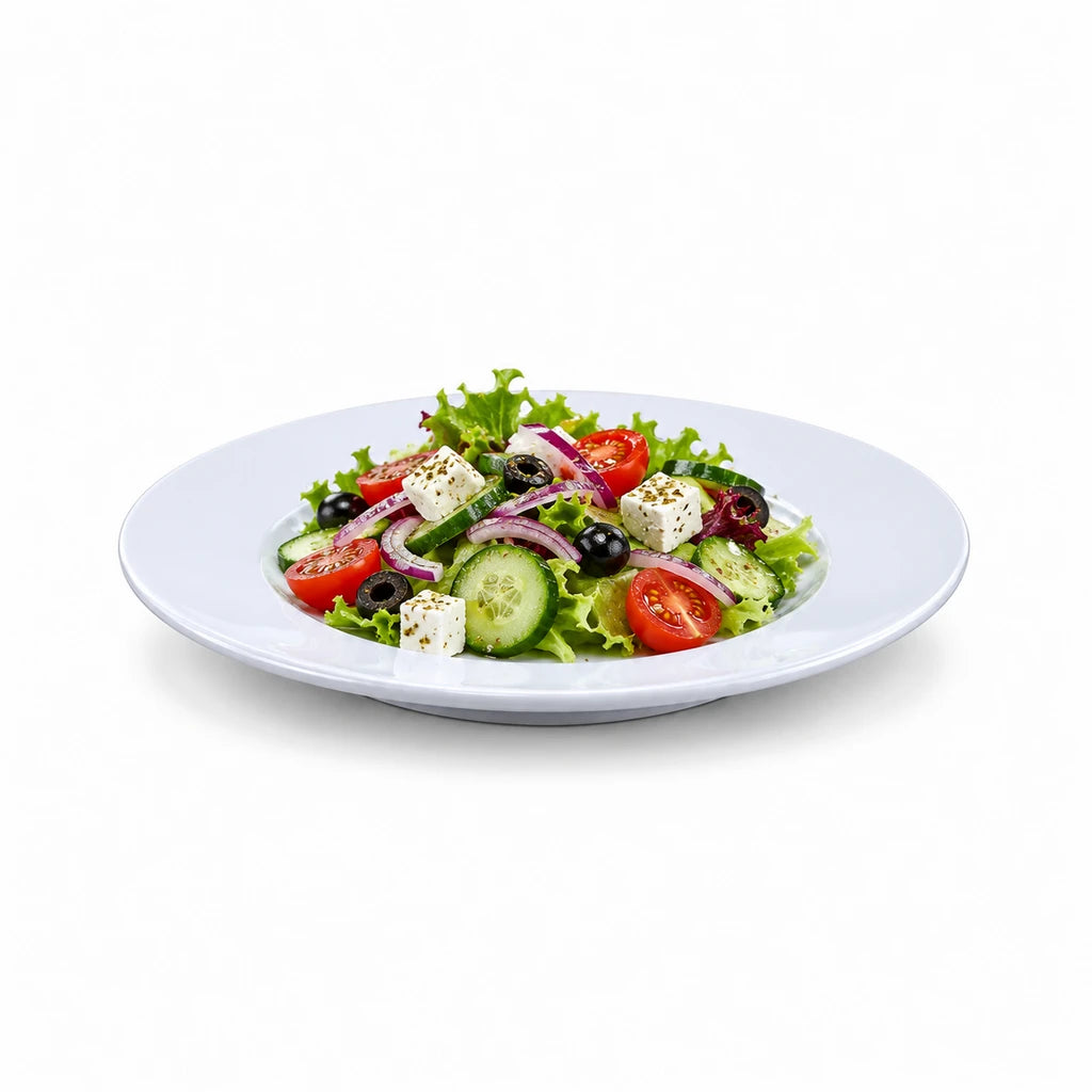 P.C Wide-Rim White Ceramic Flat Plate, 8 & 10 Inch