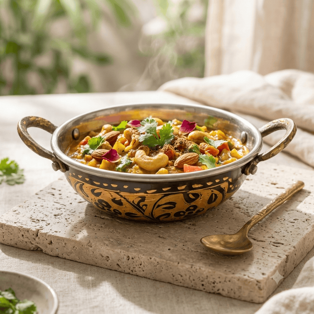 R.S 6-Inches Brass Copper Coating Serving Karahi Without Lid Kaka Bawa Sons