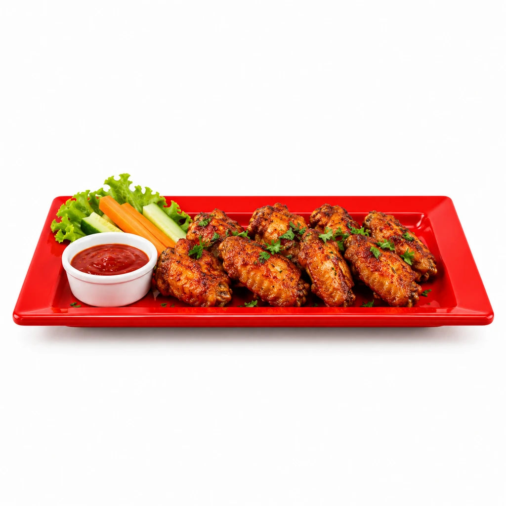 Blaze Rio 10-Inch Melamine Rectangular Platter - Red, Yellow & Black