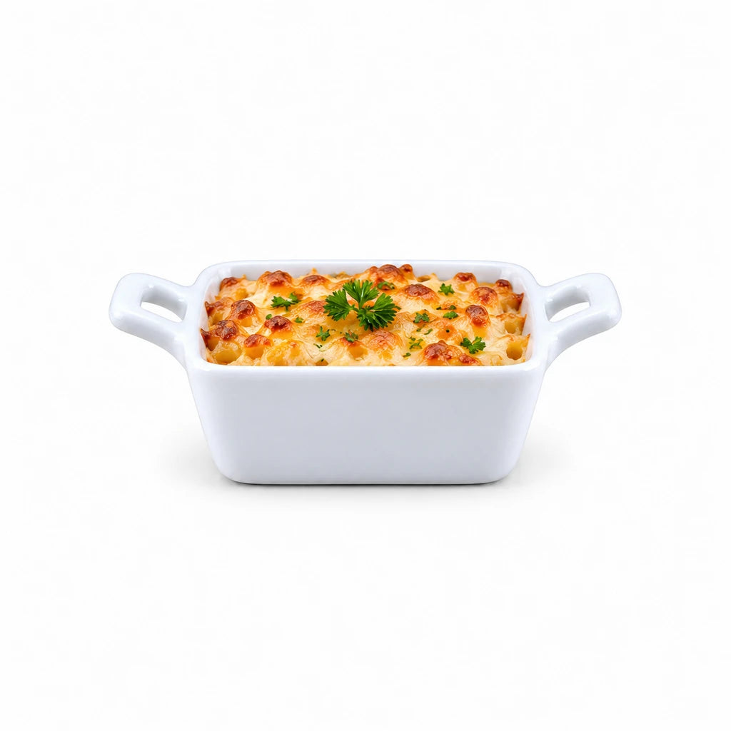Danny Home Twin-Handle Ceramic Square Ramekin, 4.25 Inch