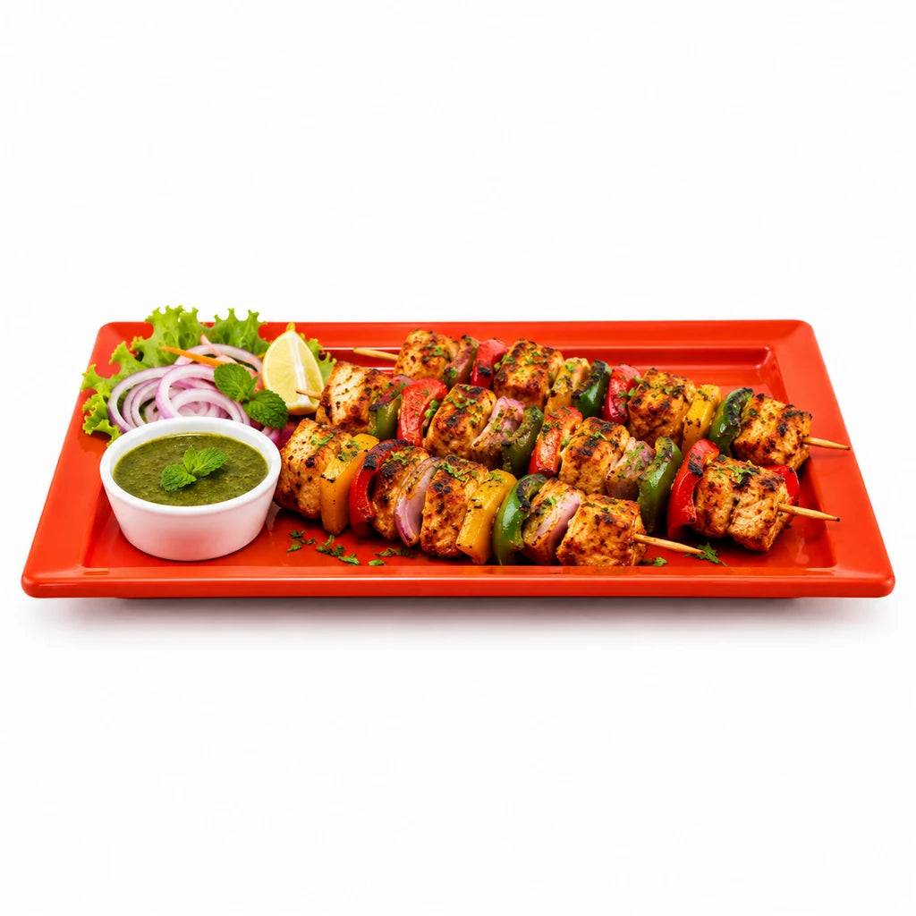Blaze Rio 12-Inch Melamine Rectangular Platter - Red, Yellow & Black
