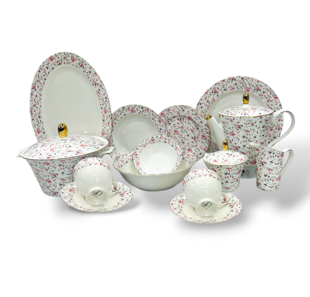 One More 61-Piece Bone China Dinner Set H3-5