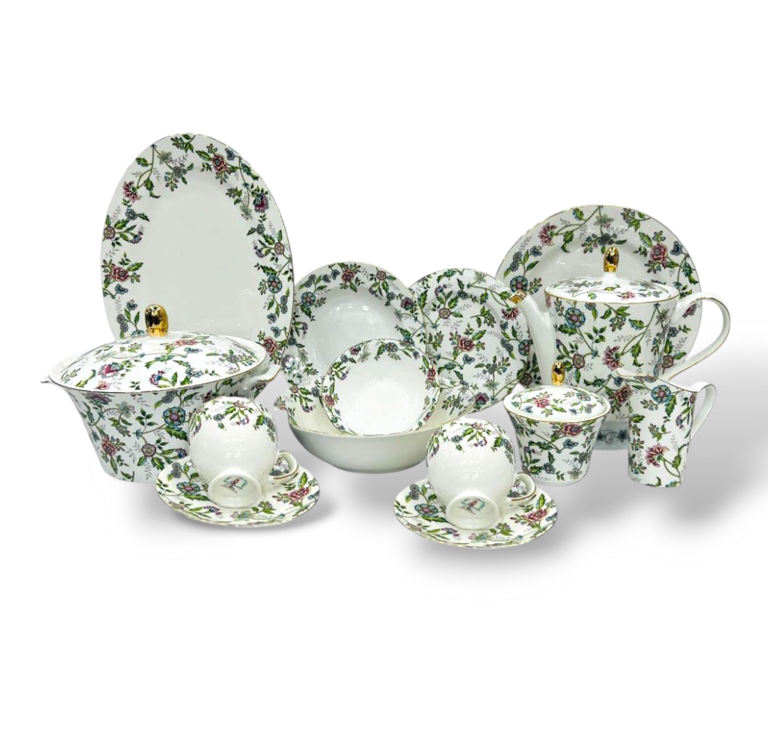 One More 61-Piece Bone China Dinner Set H3-7