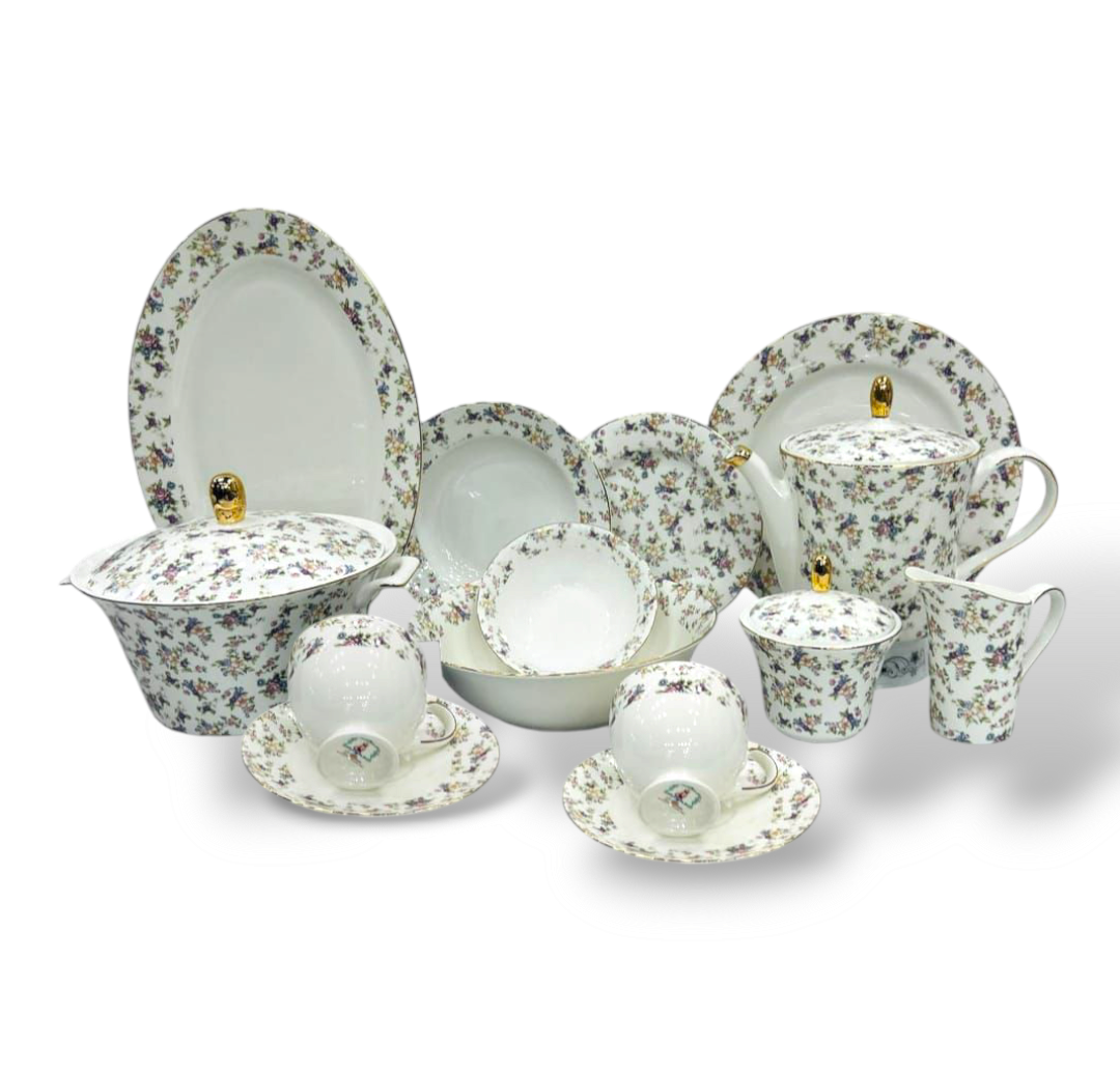 One More 61-Piece Bone China Dinner Set H3-6