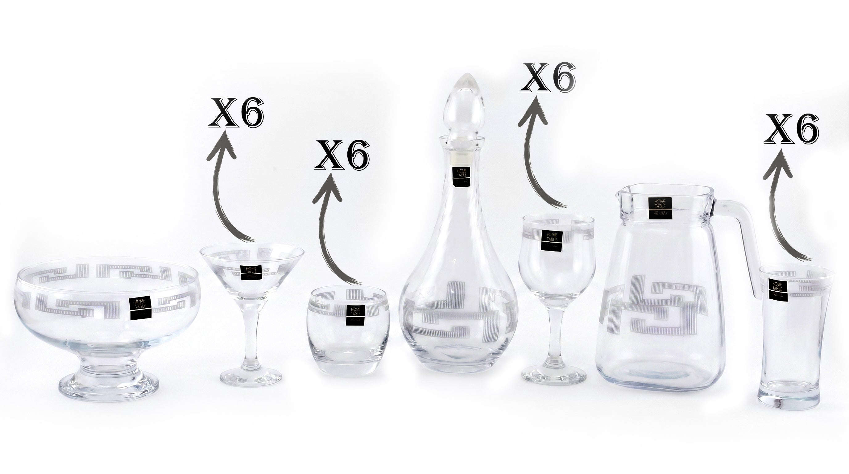 Home Table 27-Piece Glass Water Cool Set Kaka Bawa Sons