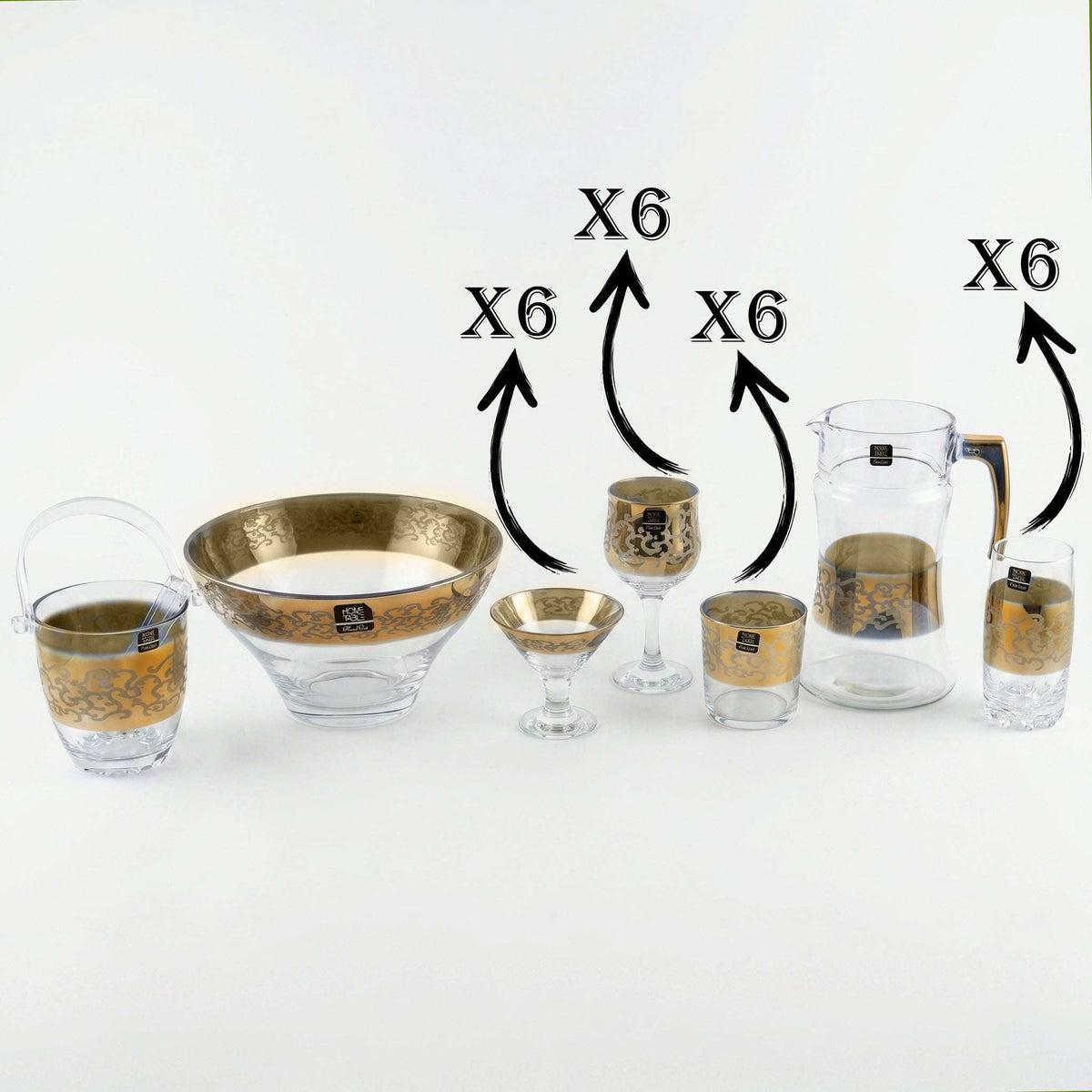 Home Table 27-Piece Glass Water Cool Set Kaka Bawa Sons