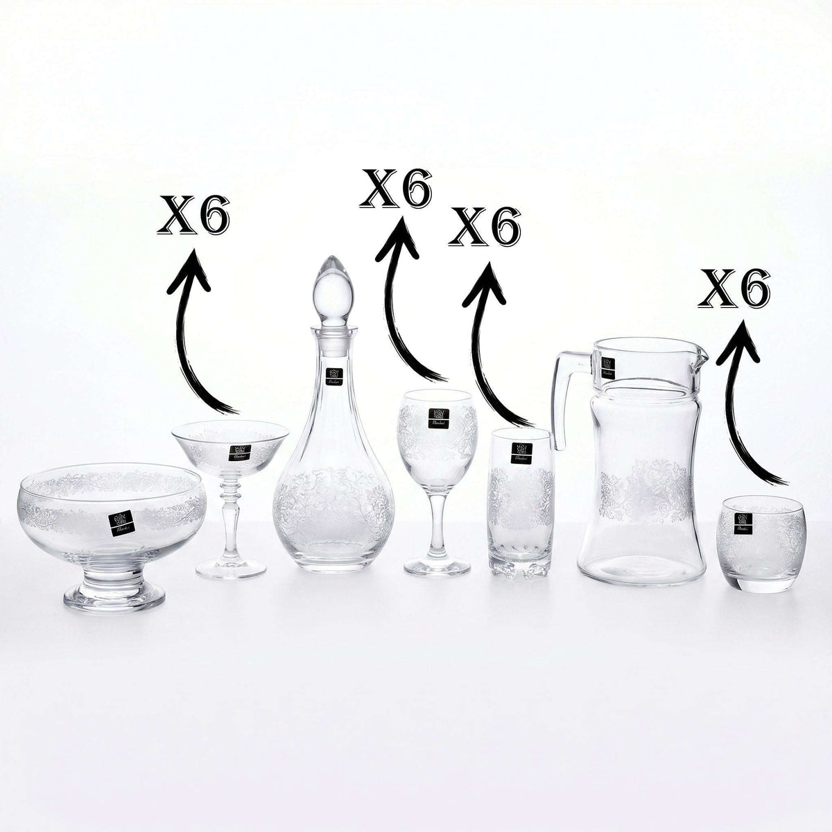 Home Table 27-Piece Glass Water Cool Set Kaka Bawa Sons
