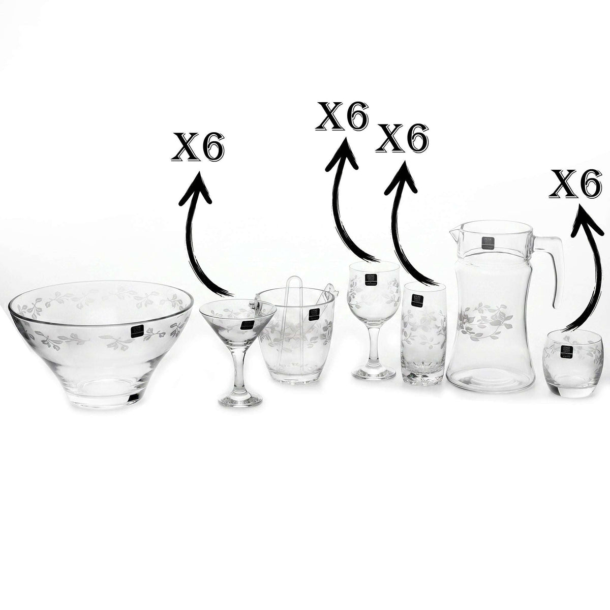 Home Table 27-Piece Glass Water Cool Set Kaka Bawa Sons