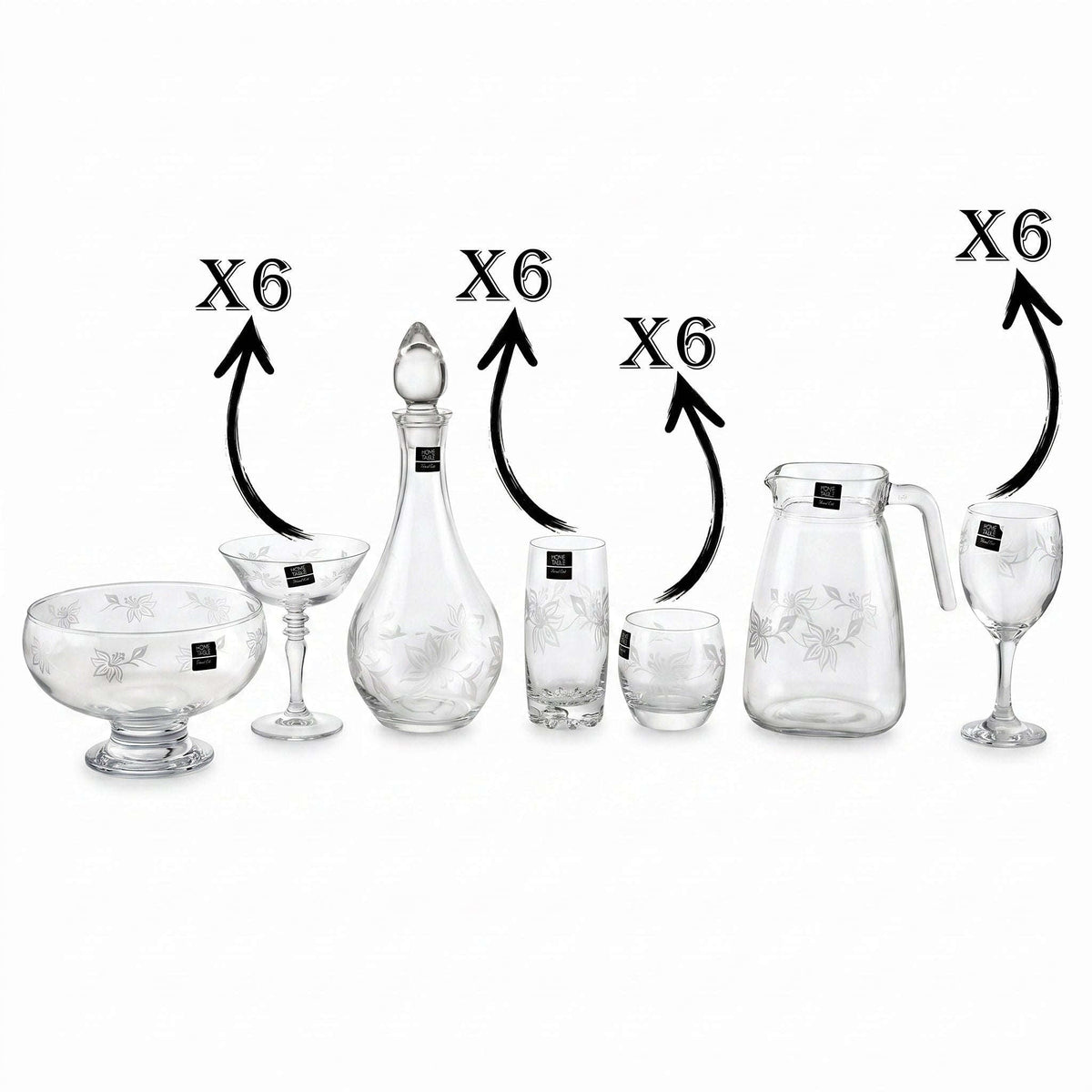 Home Table 27-Piece Glass Water Cool Set Kaka Bawa Sons