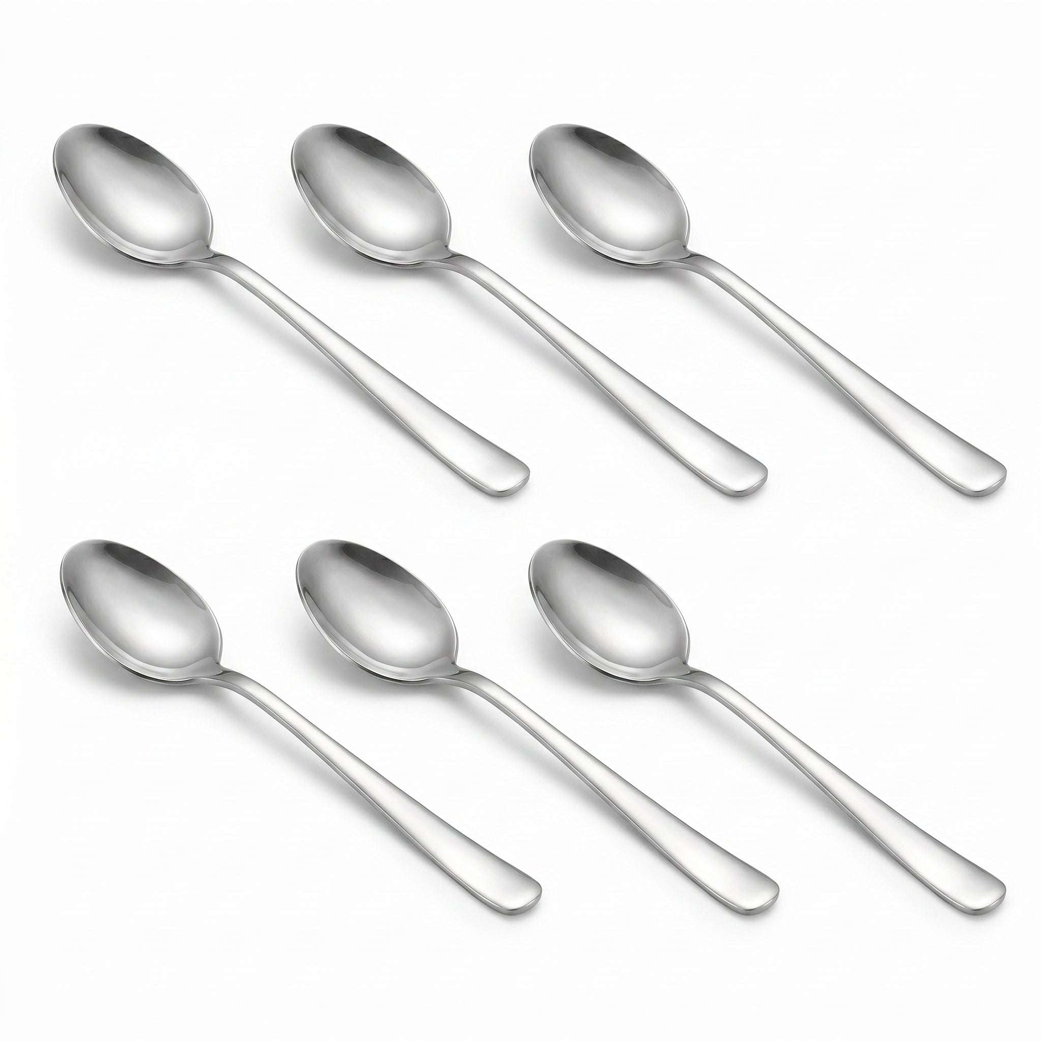Blaze Pearl 6-Piece Stainless Steel Silver Dessert Spoon Set Kaka Bawa Sons