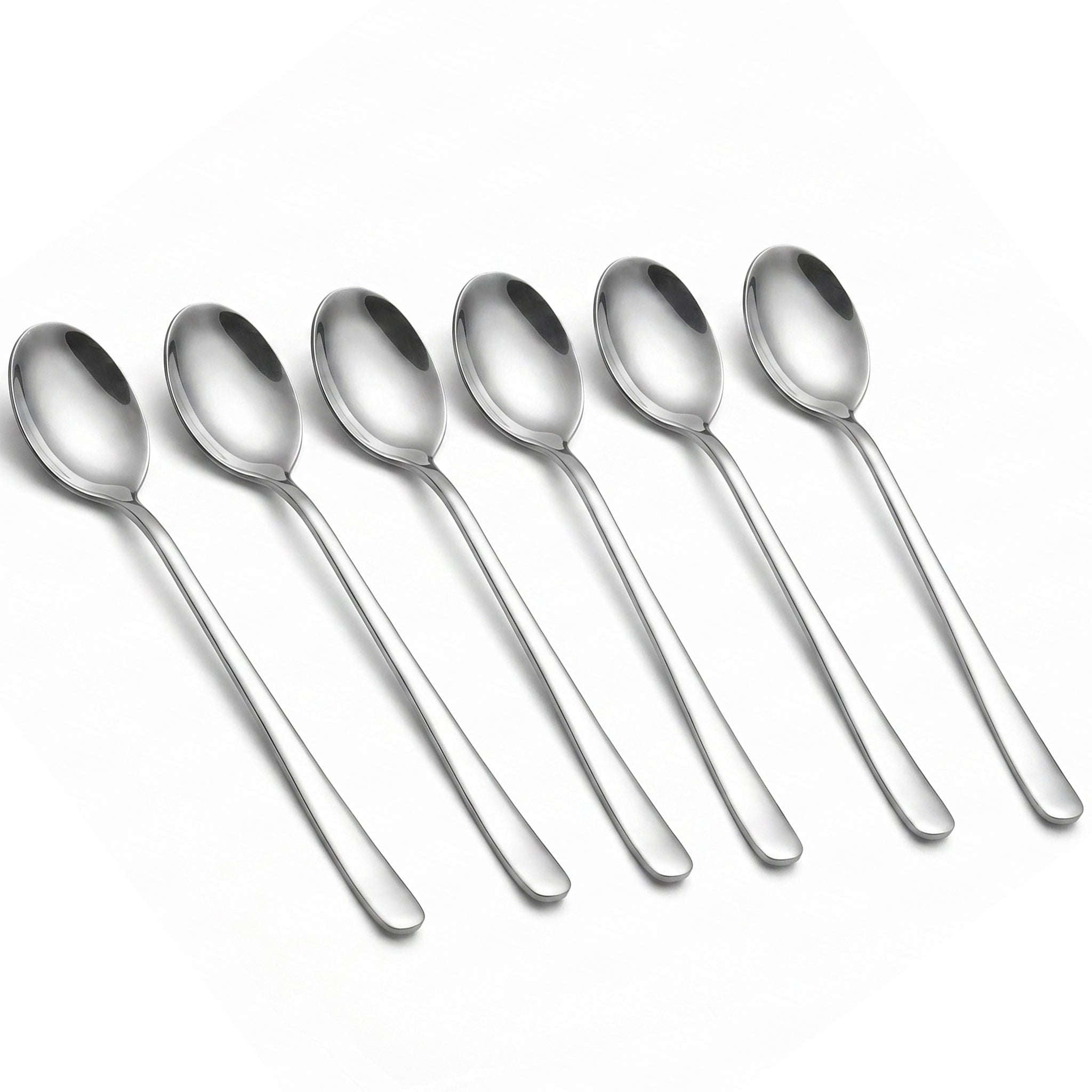 Blaze Pearl 6-Piece Stainless Steel Silver Long Tea Spoon Set Kaka Bawa Sons
