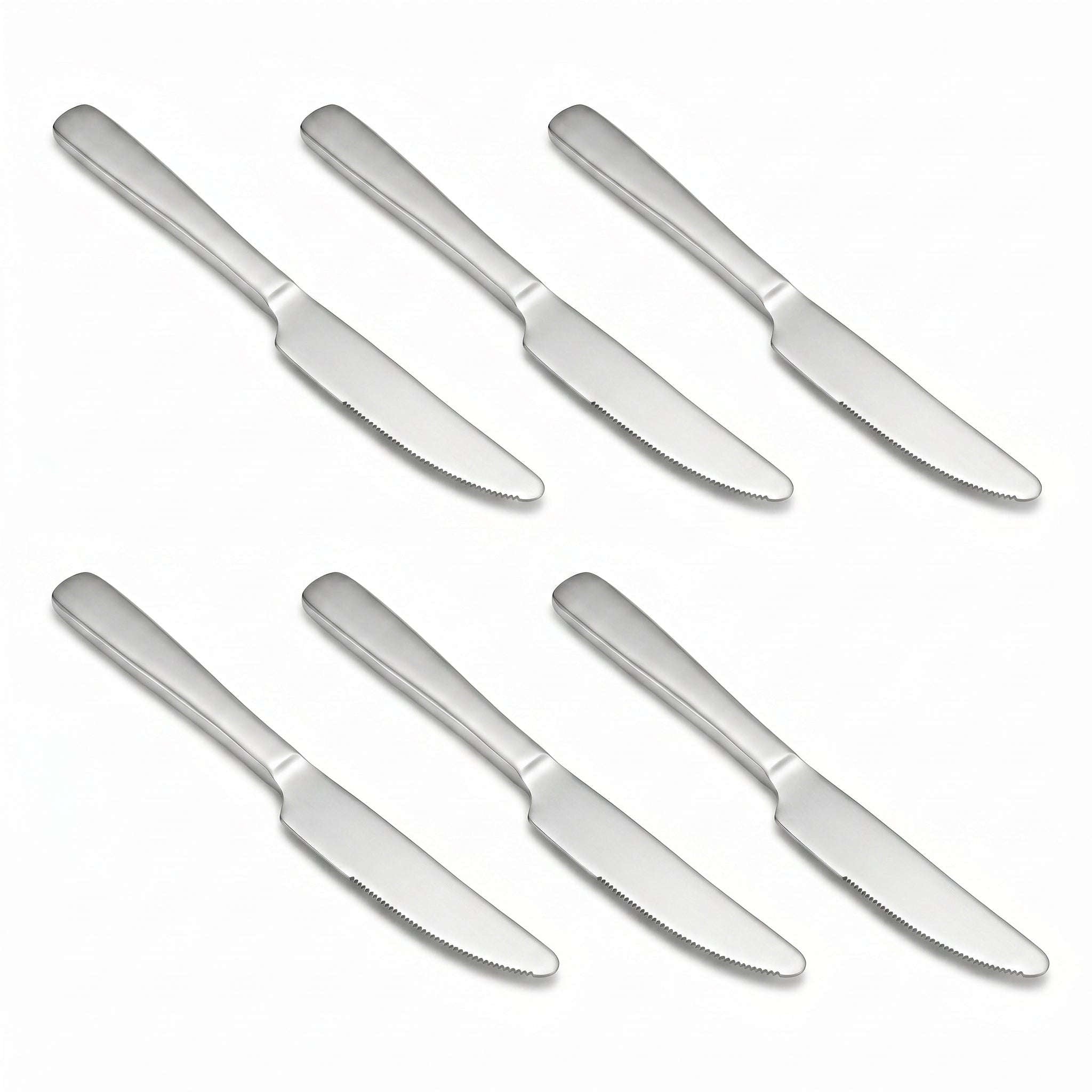 Blaze Pearl 6-Piece Stainless Steel Silver Table Knife Set Kaka Bawa Sons