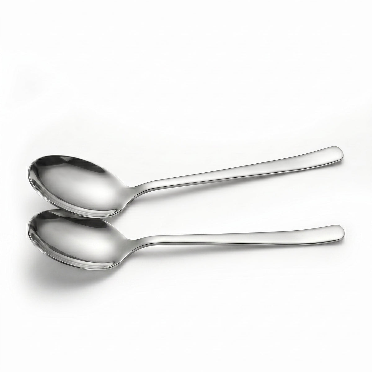 Blaze Pearl 2-Piece Stainless Steel Silver Serving Soup Spoon Set Kaka Bawa Sons