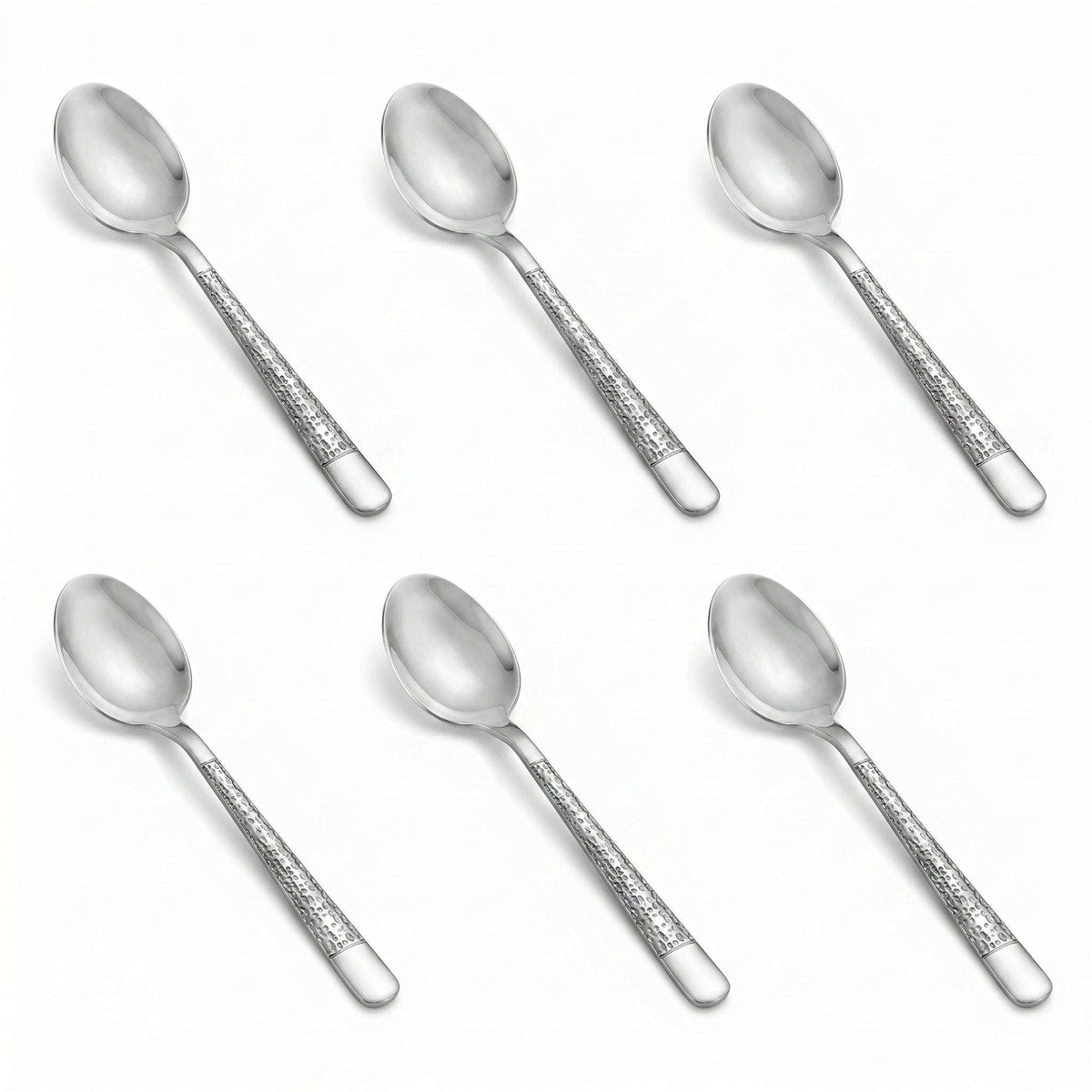 Blaze Tree 6-Piece Stainless Steel Silver Tea Spoon Set Kaka Bawa Sons