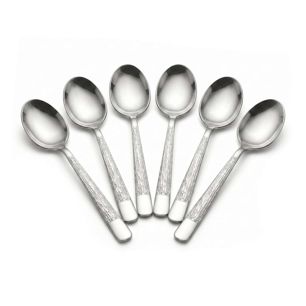 Blaze Tree 6-Piece Stainless Steel Silver Dessert Spoon Set Kaka Bawa Sons