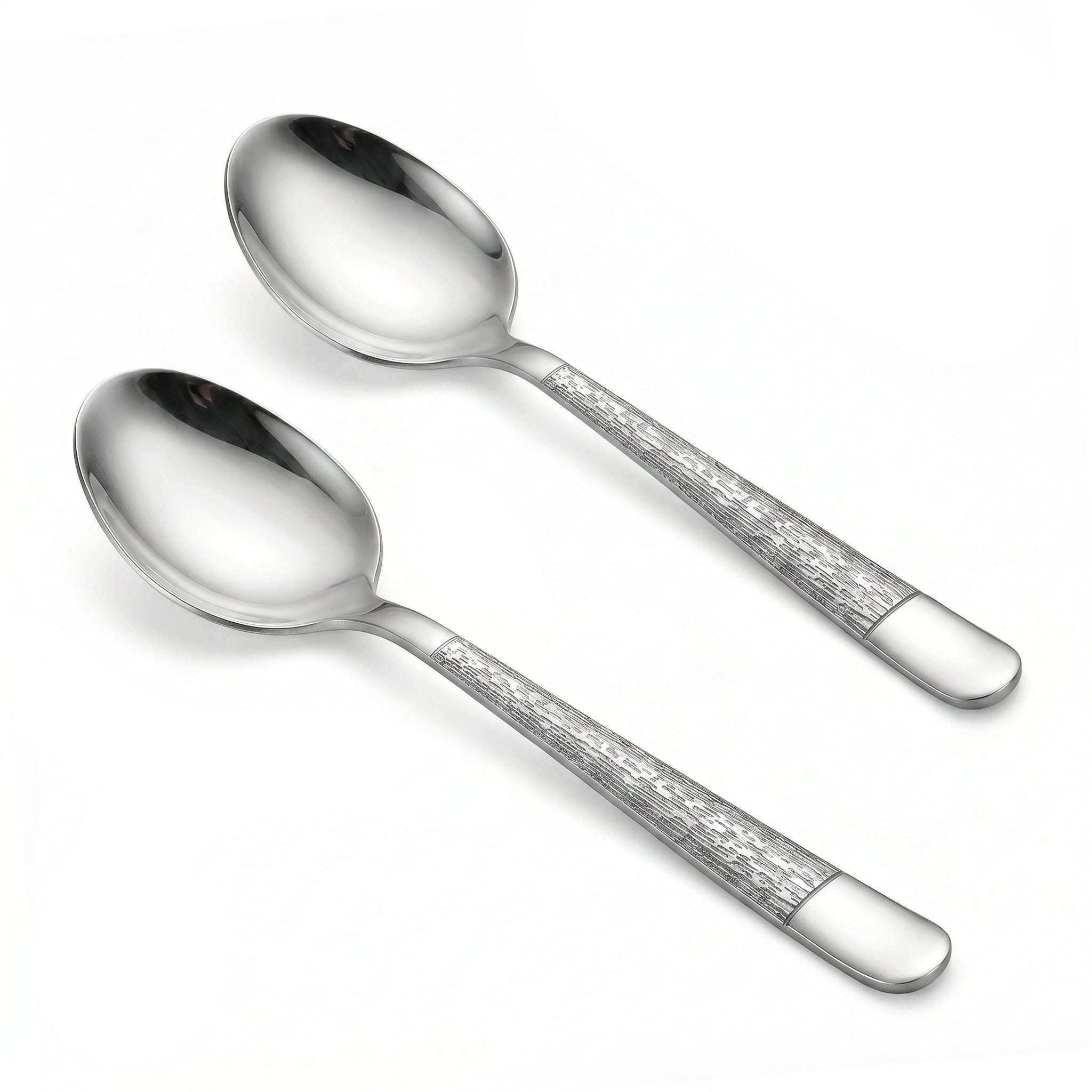 Blaze Tree 2-Piece Stainless Steel Silver Serving Rice Spoon Set Kaka Bawa Sons