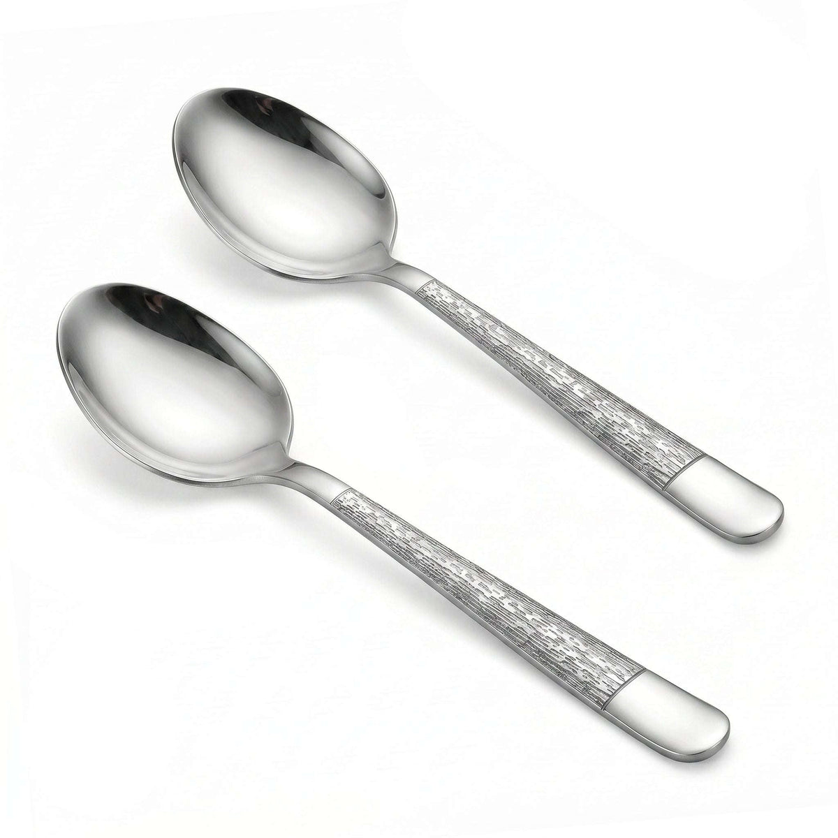 Blaze Tree 2-Piece Stainless Steel Silver Serving Rice Spoon Set Kaka Bawa Sons