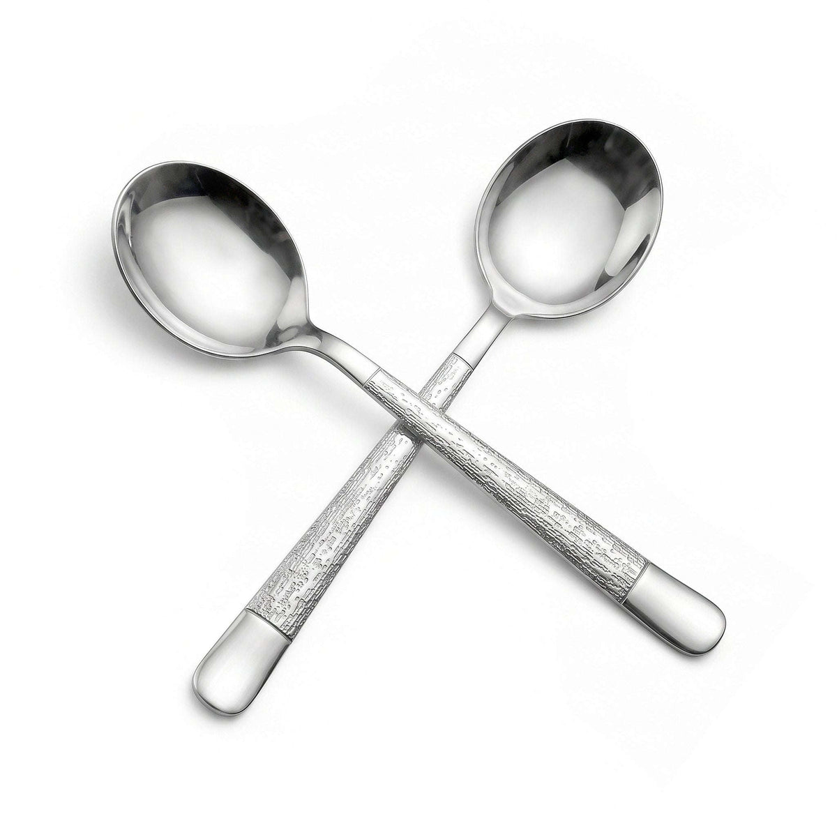 Blaze Tree 2-Piece Stainless Steel Silver Serving Soup Spoon Set Kaka Bawa Sons