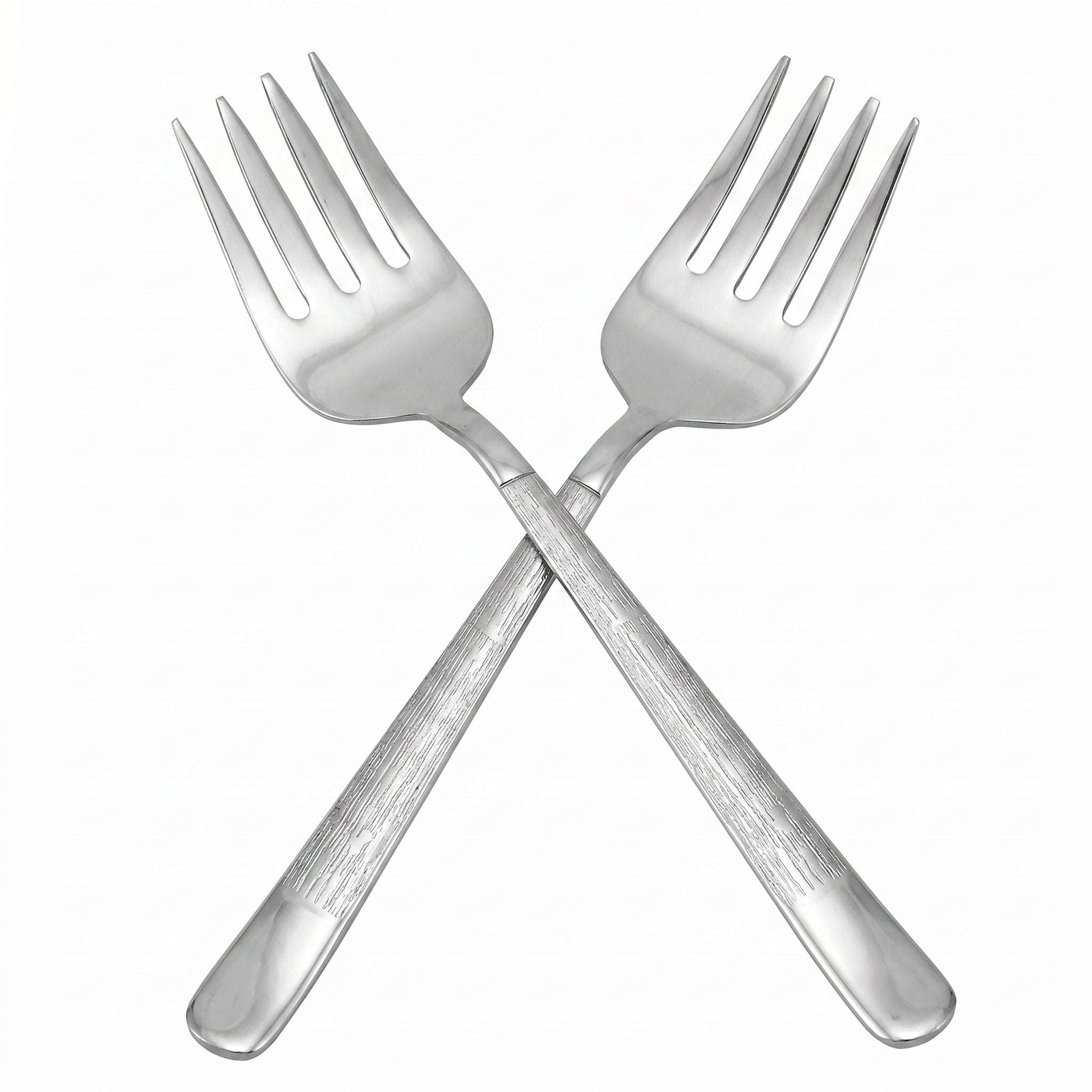 Blaze Tree 2-Piece Stainless Steel Silver Serving Fork Set Kaka Bawa Sons