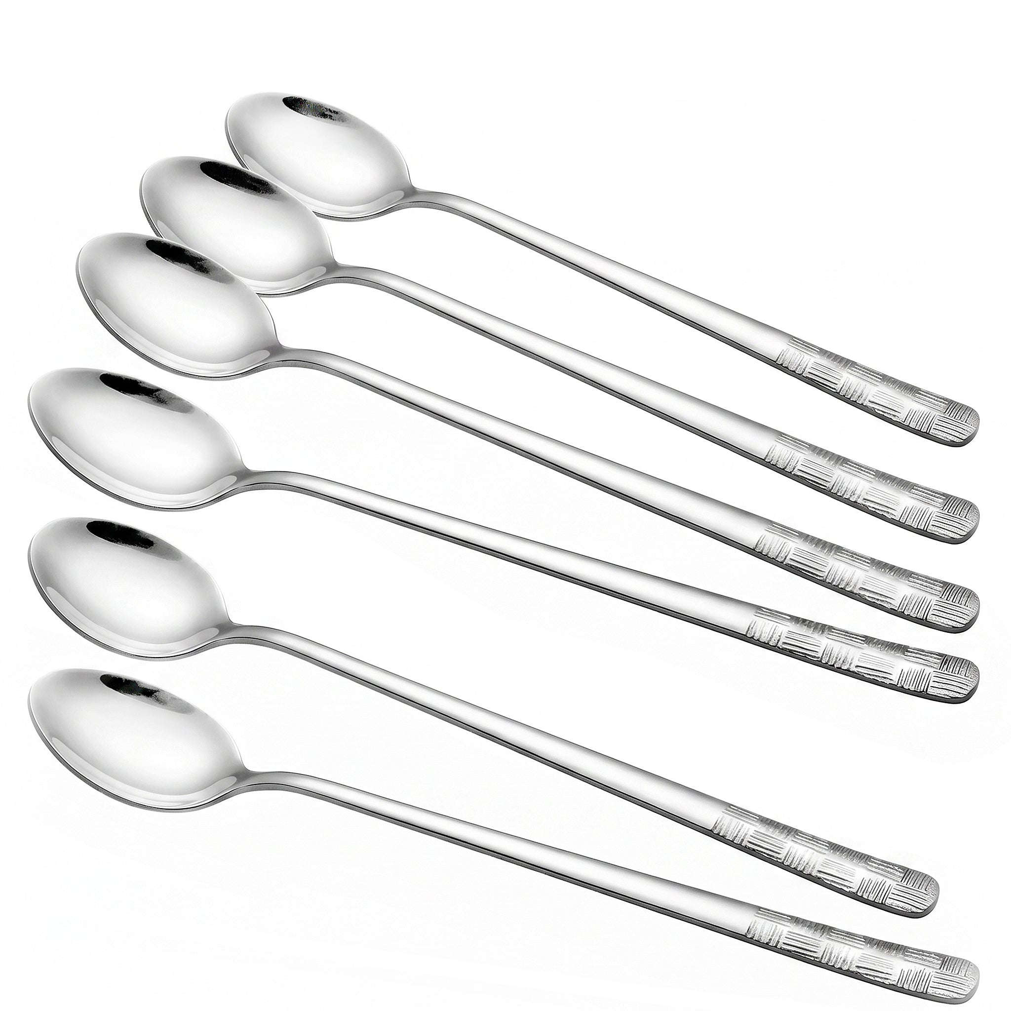 Blaze R.P.1 Stainless Steel 6-Piece Silver Long Tea Spoon Set Kaka Bawa Sons
