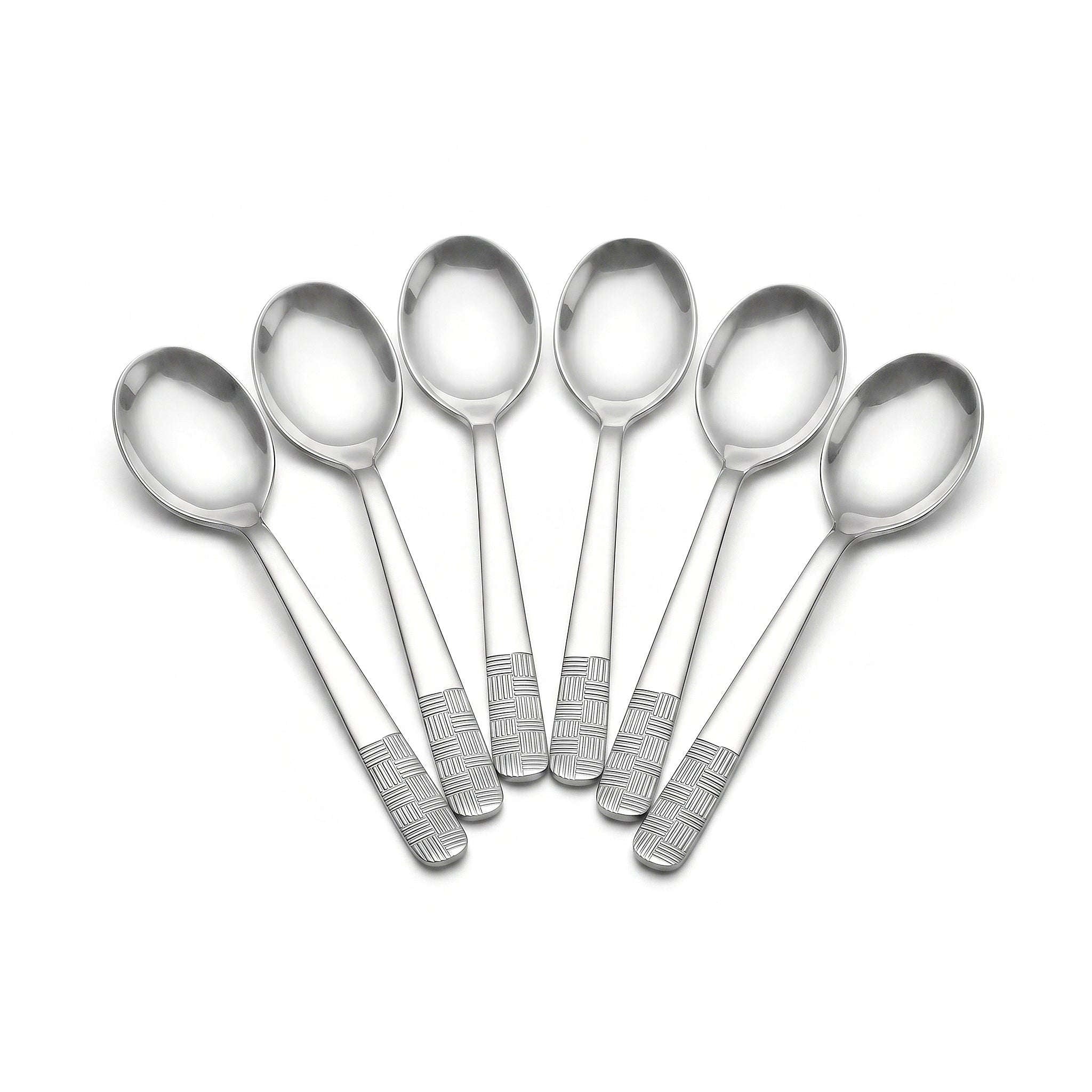 Blaze R.P.1 Stainless Steel 6-Piece Silver Dessert Soup Spoon Set Kaka Bawa Sons