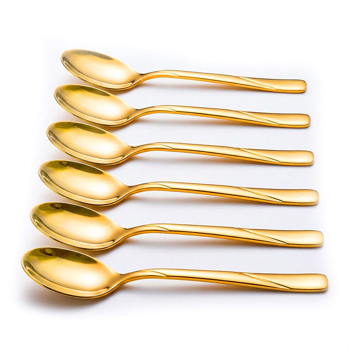 Blaze R.P.3 Stainless Steel 6-Piece Golden Dessert Spoon Set Kaka Bawa Sons