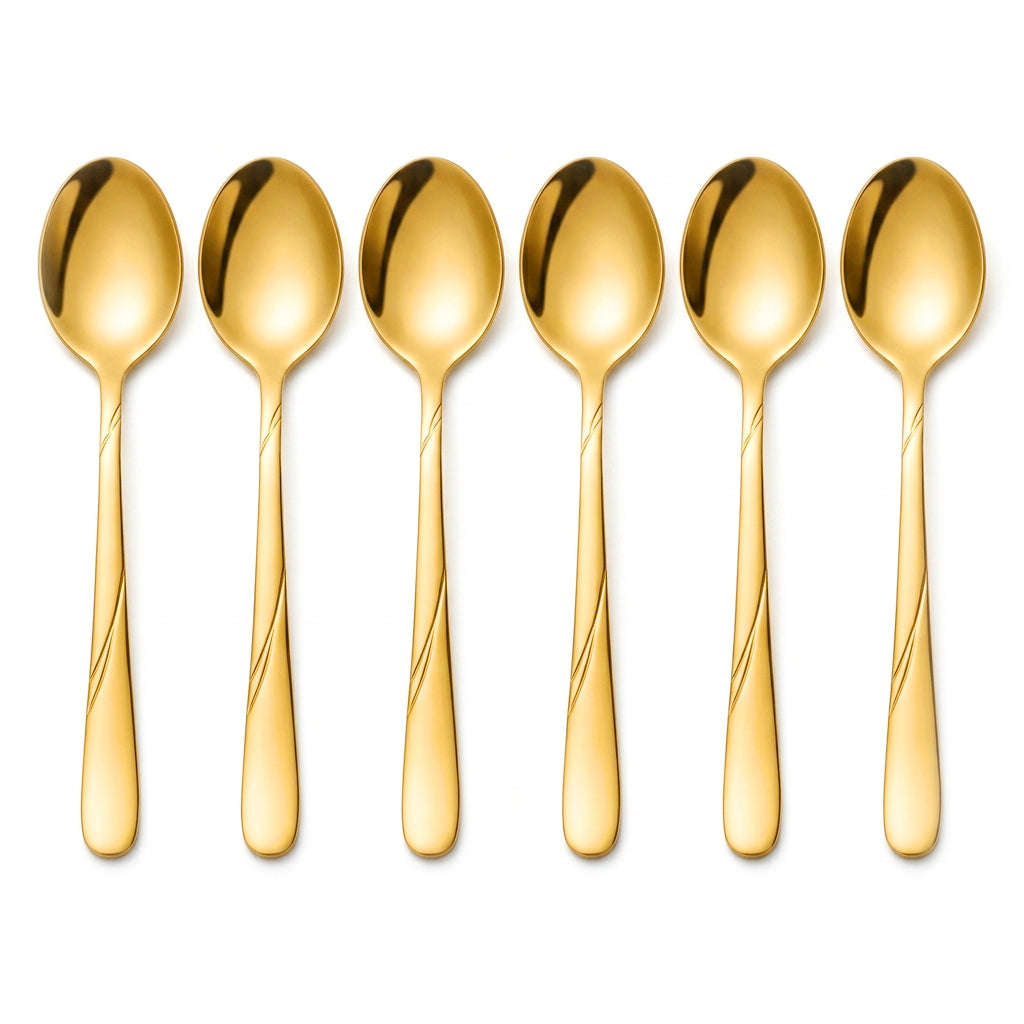 Blaze R.P.3 Stainless Steel 6-Piece Golden Table Spoon Set Kaka Bawa Sons