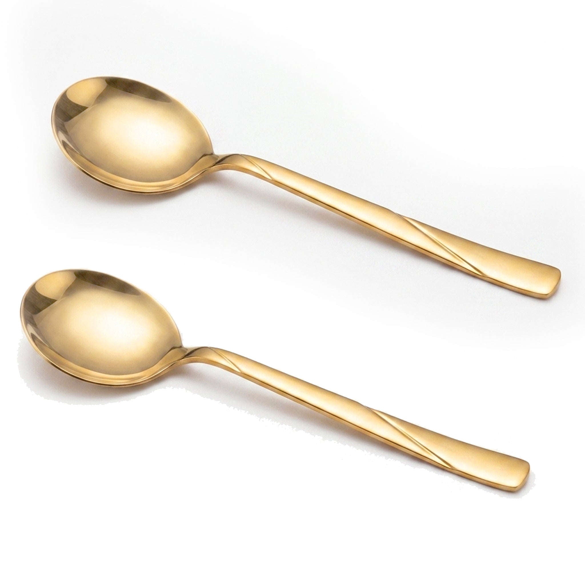 Blaze R.P.3 Stainless Steel 2-Piece Golden Serving Soup Spoon Set Kaka Bawa Sons